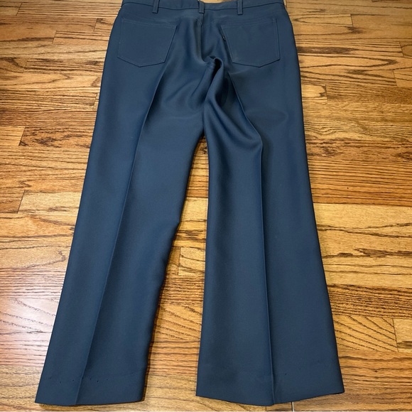 VTG Levis 517 Bootcut Polyester 36x28 Black Tab Creased Pants indie retro hippie - Picture 2 of 14